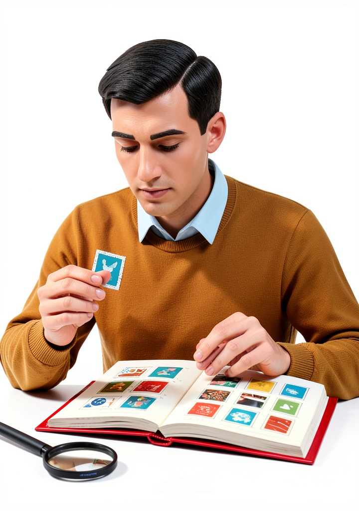 Antique stamp collection displayed in a digital book format