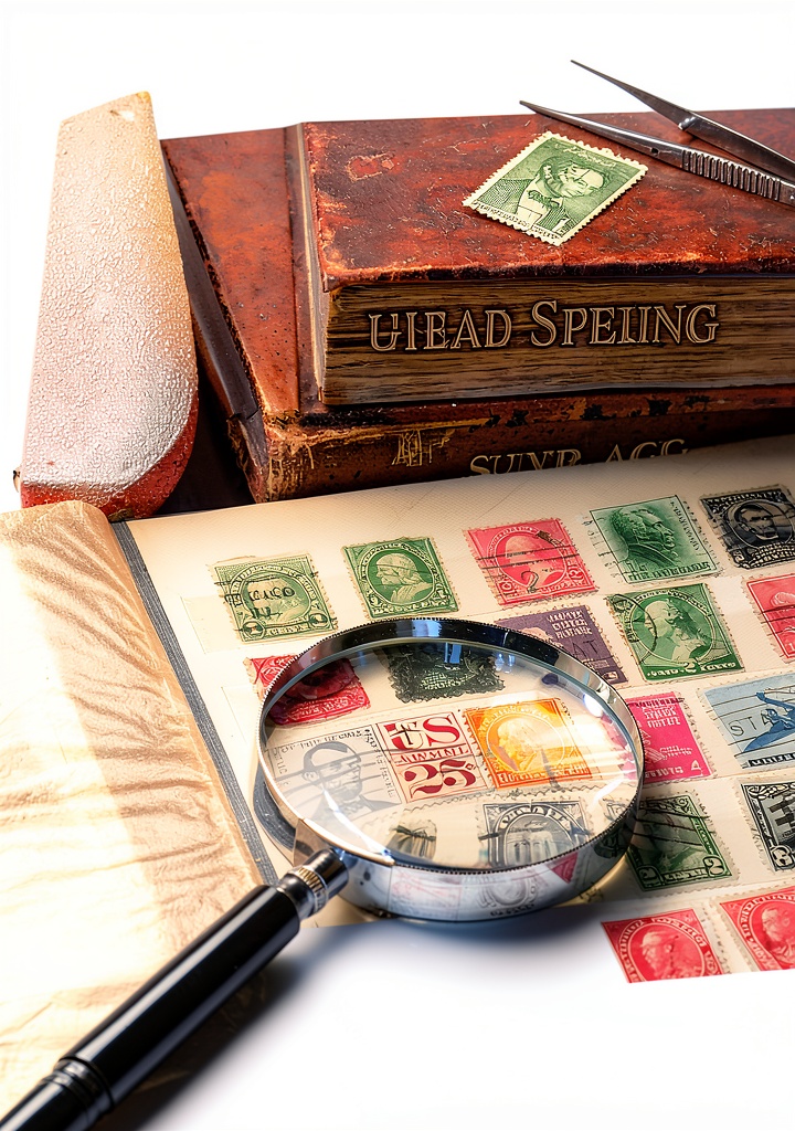 'Antique stamps book cover on a Kindle device'