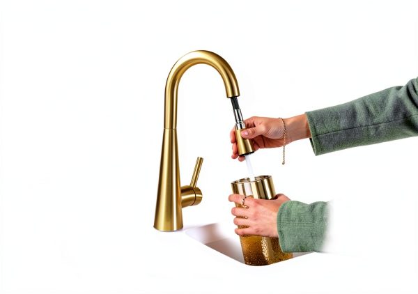Moen Brushed Gold Modern Kitchen Faucet-12