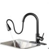 GuGk Black Kitchen Faucet Matte Pull‑Down-1