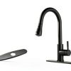 GuGk Black Kitchen Faucet Matte Pull‑Down-6