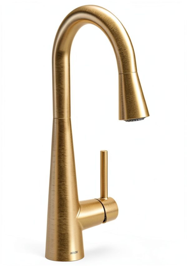 Moen Brushed Gold Modern Kitchen Faucet-0