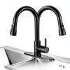 GuGk Black Kitchen Faucet Matte Pull‑Down-4
