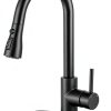 GuGk Black Kitchen Faucet Matte Pull‑Down-0