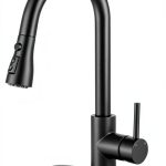GuGk Black Kitchen Faucet Matte Pull‑Down-0