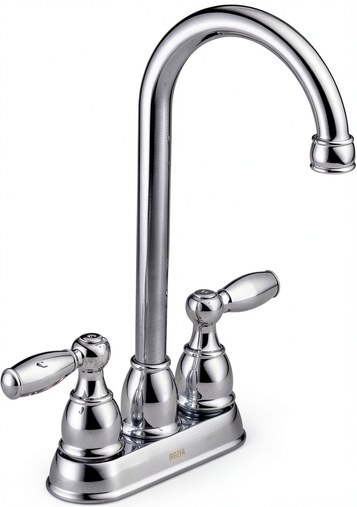 Delta Bar Faucet installed on a modern kitchen island