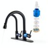 GuGk Black Kitchen Faucet Matte Pull‑Down-3
