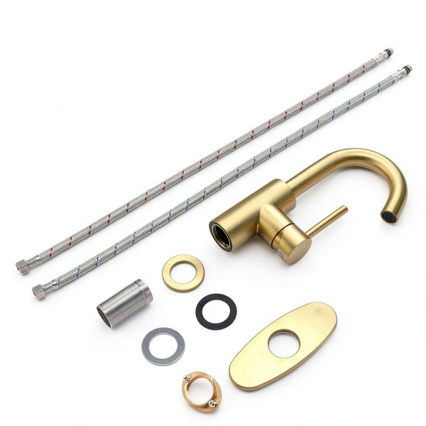 Bar Faucet Jodulos Brushed Gold Low Arc Single Lever JU1100-BG-6
