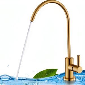 Joisinus Brushed Gold Kitchen Faucet Deck Mount with 360 Rotating-0