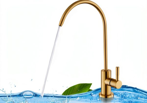 Joisinus Brushed Gold Kitchen Faucet Deck Mount with 360 Rotating-0