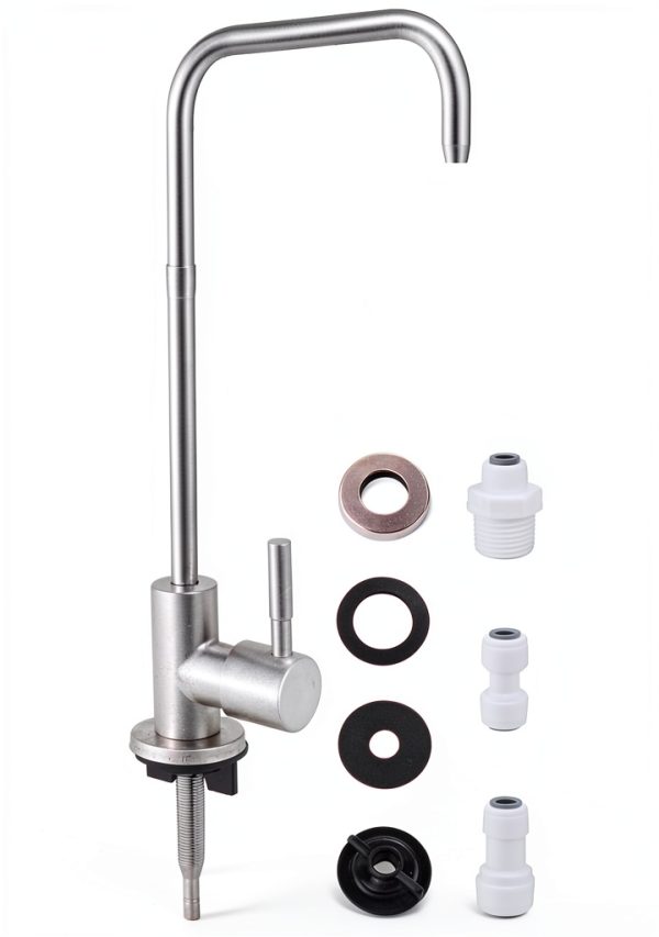 Bifordo Bar Sink Faucet QZJS Brushed Nickel Gooseneck Easy Install-6