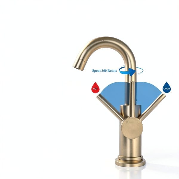 Bar Faucet Jodulos Brushed Gold Low Arc Single Lever JU1100-BG-2