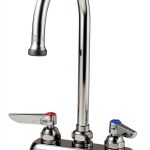 T&S Brass Bar Sink Faucet Deck Mount Chrome Gooseneck 2-Handle-0